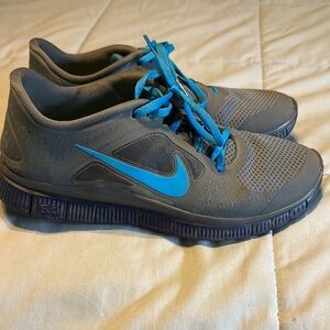Nike Charcoal and Sky Blue Running Shoes